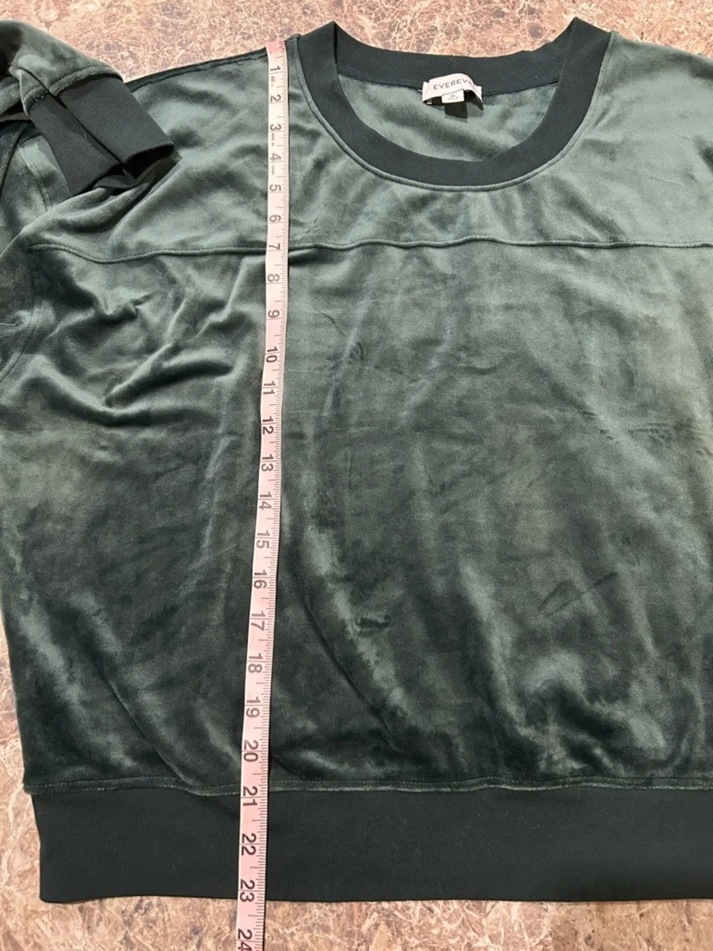 Evereve Velvet Pullover Sweater Green XL